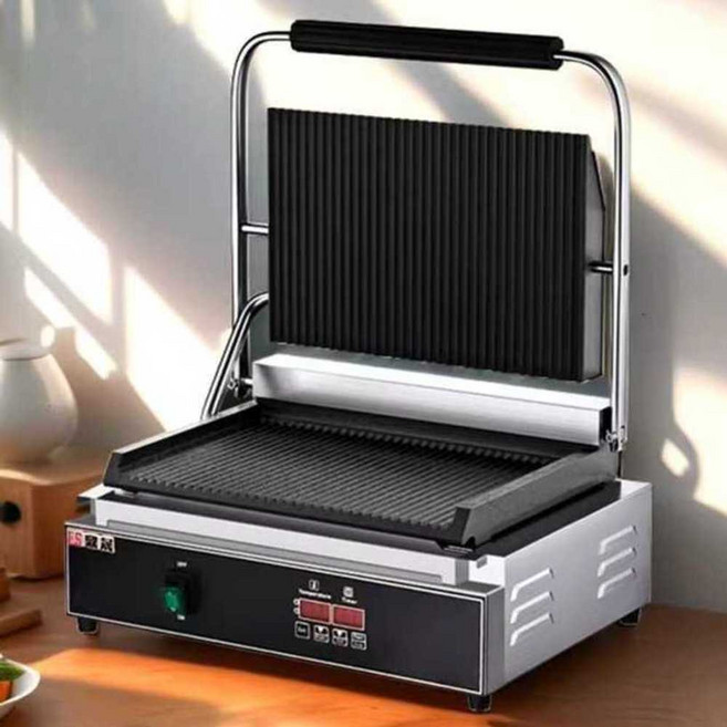 샌드위치 메이커 업소용 1구 양면 파니니 그릴 기계, 소형 반반그릴
