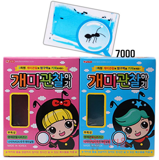 7000 개미관찰하기 (랜덤)X2 개미키우기 곤충학습키트 ykm*98378RO