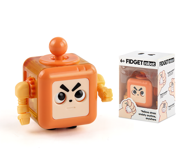 피젯 로봇 큐브 해압 토이 스트레스 해소 장난감 피젯 로봇 큐브, 1개, 오렌지색