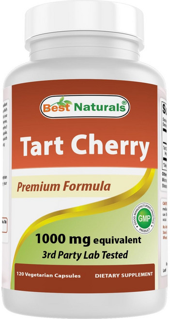 베스트 내추럴 타르트 체리 추출물 1000 mg 120 베지 캡슐, 1개, 120정