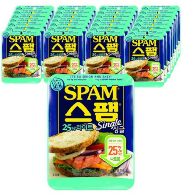 스팸 싱글 25% 라이트, 80g, 30개