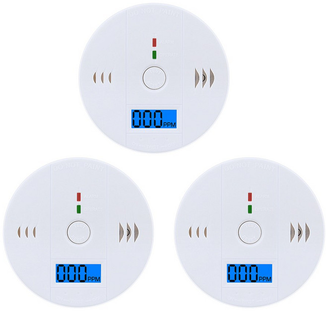 바른닥터 일산화탄소 경보기 측정기 ( 건전지 포함), 3개