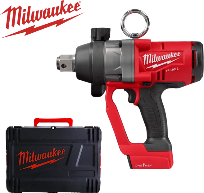 밀워키 M18 ONEFHIWF1-0X0 충전임팩렌치 본체 25.4mm 손잡이포함 케이스포함 브러쉬리스 하이토크, 1개