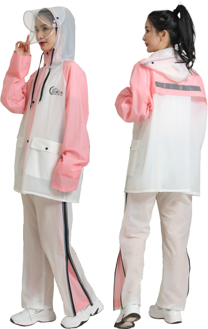 couyor 오토바이우비 상하의세트 라이딩우비, 핑크세트