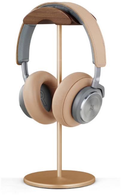 니케 월넛 원목 우드 헤드셋 거치대, 월넛 골드, 스탠드형