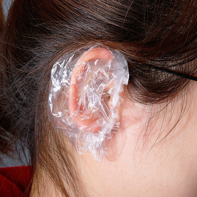 일회용 염색 이어캡 비닐 귀덮개 미용실 셀프 염색 미용 귀마개 100매입