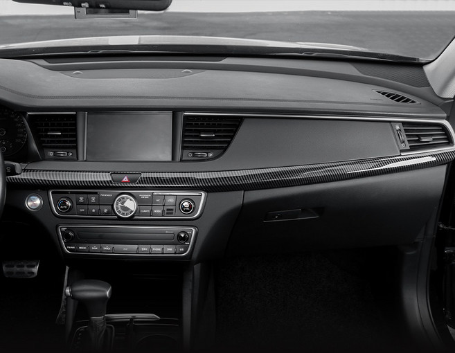 카스타 호환 올뉴 K7 우드 카본 몰딩 대쉬보드 프레임 커버 실내 튜닝 용품, 유광카본