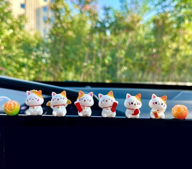 레브하우스 복을 부르는 행운의 돈냥이 인테리어 꾸미기 피규어 8p, 1세트, 고양이