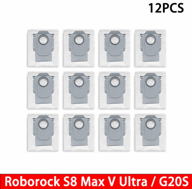 Roborock S8 MaxV Ultra G20S 로봇 진공 청소기 액세서리 먼지 봉투 HEPA 필터 걸레 천 롤러 브러시 예비 부품, [13] Dust bag 12