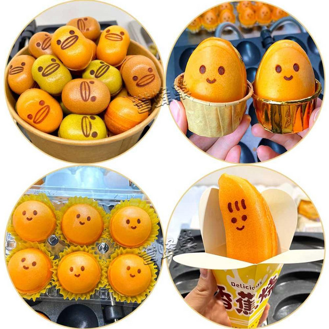 스마일메이커 와플기계 계란빵 간식 1.5cm 웃는 얼굴 계란, 2.  1.5cm 오리 입 대추 떡