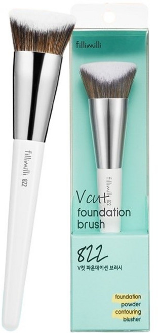 필리밀리 V컷 파운데이션 브러쉬 822, 1개, 화이트