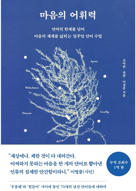 3위 - 마음의 어휘력 / 언어의 한계를 넘어 마음의 세계를 넓히는 일주일 단어수업, 페이지2북스, 조아란 권희 이정
