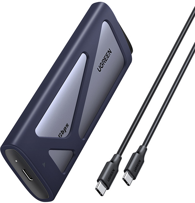 UGREEN 유그린 20Gbps M.2 NVMe SATA ssd 인클로저 8TB 외장하드 케이스 M/B+M 키 SSD 호환 2230/2242/2260/2280용, 1개, CM767