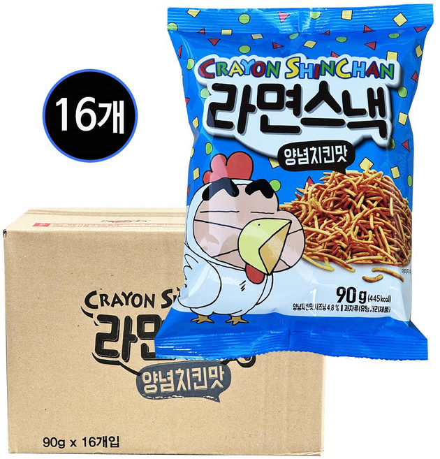 짱구 라면스낵 양념치킨맛, 90g, 16개