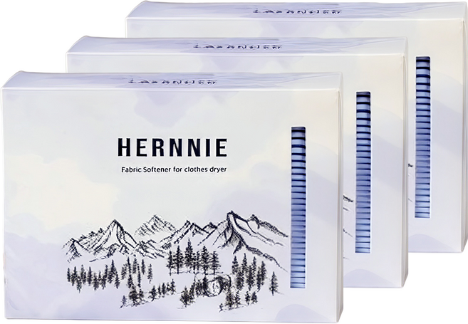 에르니 드라이 건조기시트 섬유유연제 패브릭 소프트너, 3세트