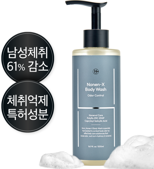 히이즈 노넨엑스 몸냄새&체취제거 쿨링 바디워시, 1개, 500ml