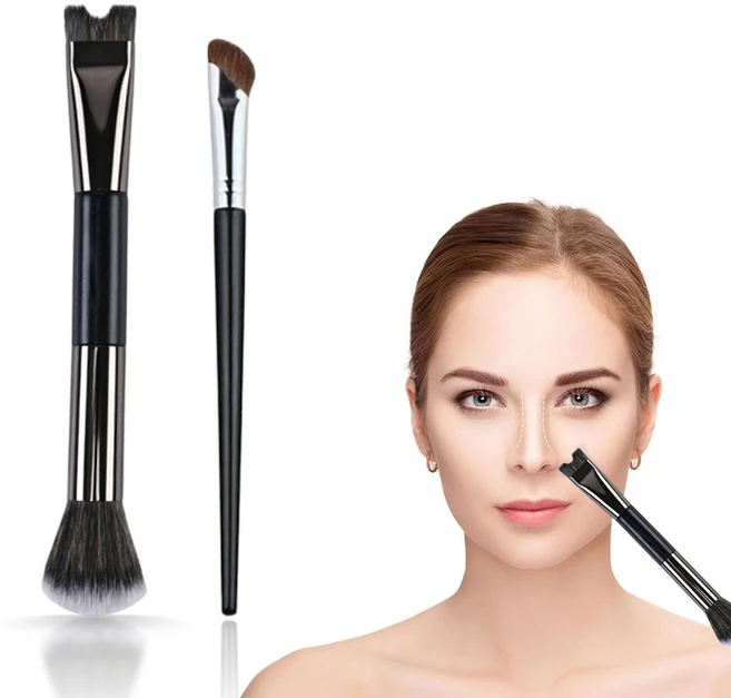 루이 듀얼브러쉬 코섀도우+하이라이터 겸용 초밀착 U자형 털, 2개, A - 쿠팡