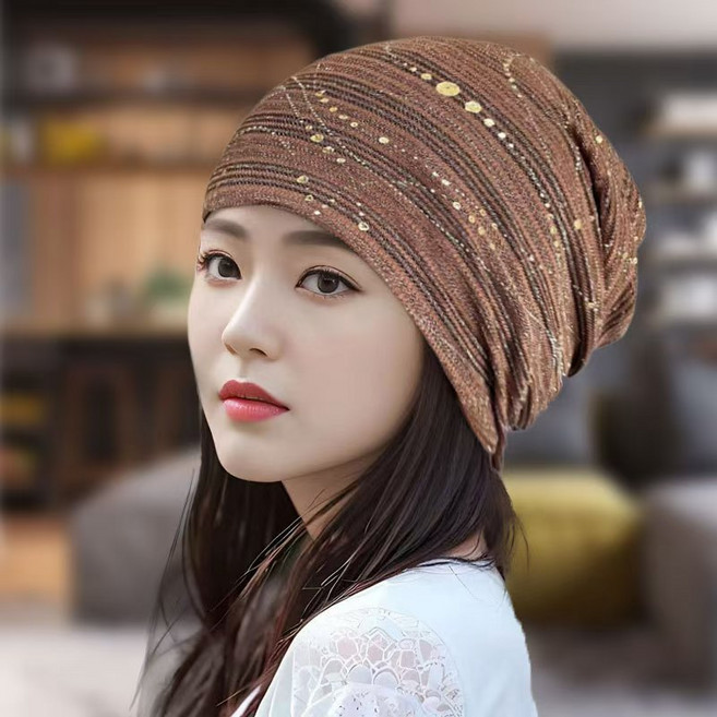 봄 여름 가을 얇은 큐빅 비즈 엄마 비니 모자 두건