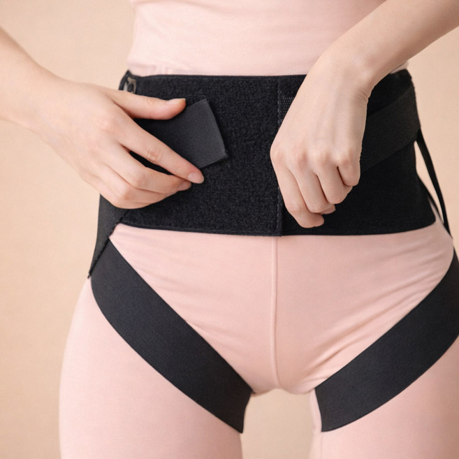골반 하복부 엉덩이 보정 압박 밴드 자세교정 벨트, 1개