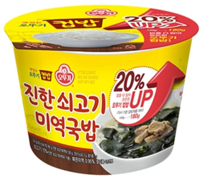 오뚜기 컵밥 진한쇠고기 미역국밥, 314g, 8개