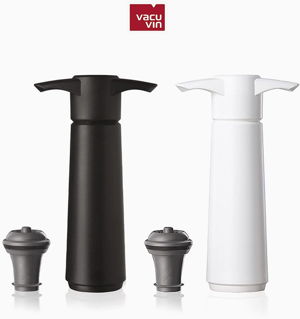 배큐빈 와인 세이버 진공 펌프+스토퍼 마개 세트 (VacuVin), 화이트 (1pump+1stoppers), 1개
