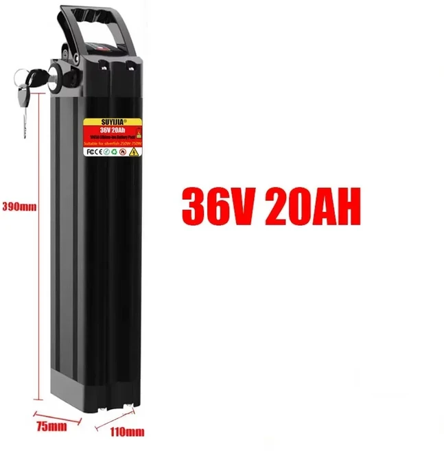 실버피쉬 배터리 36V 48V 20Ah/25Ah 하단 방전 18650 리튬 팩 전기 자전거 접이식, 06 36V 20Ah