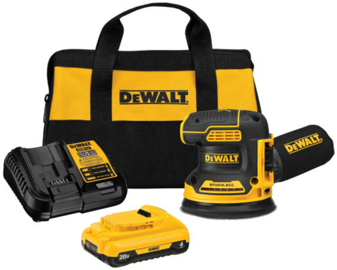 디월트 20V 샌더 + 4AH 배터리 세트 전기 전동 무선 충전 폴리셔 샌딩기 연마 DCW210Q1, 1