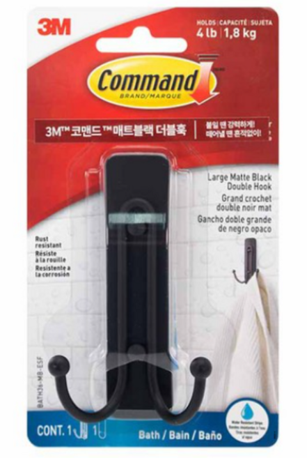 코맨드 데코 더블 훅 대형 17036MB-ES, 블랙, 50개