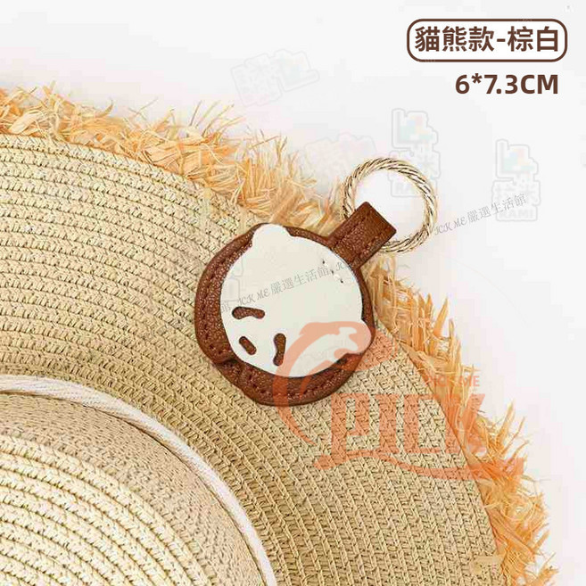 磁吸帽夾 貓熊款-棕色 6*7.3CM, 1個, 棕色貓熊