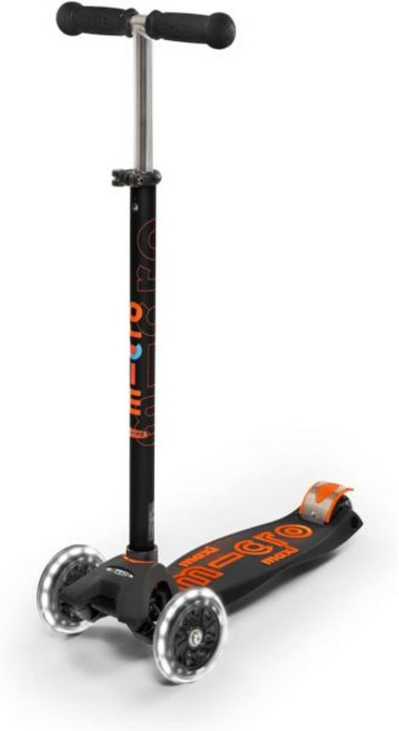 마이크로킥보드 맥시 디럭스 LED 3륜 킥보드 블랙, Black/Orange
