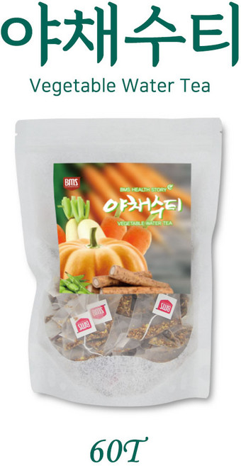 국내산 야채수차 60티백(호박 작두콩 무 우엉 당근) 야채수티 야채블렌딩티, 1개, 1.5g