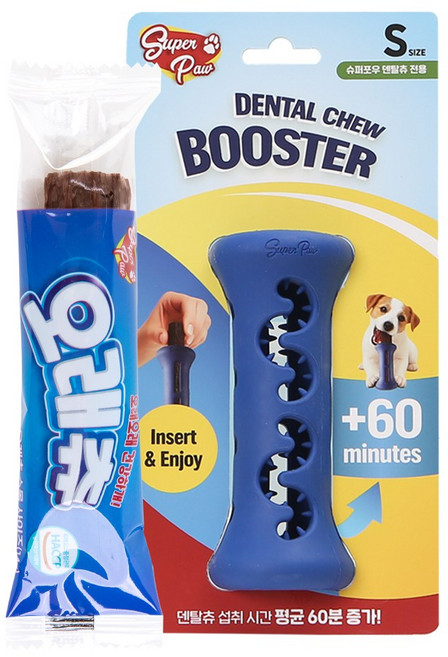 슈퍼포우 강아지 덴탈츄 부스터 장난감, 블루, 1개