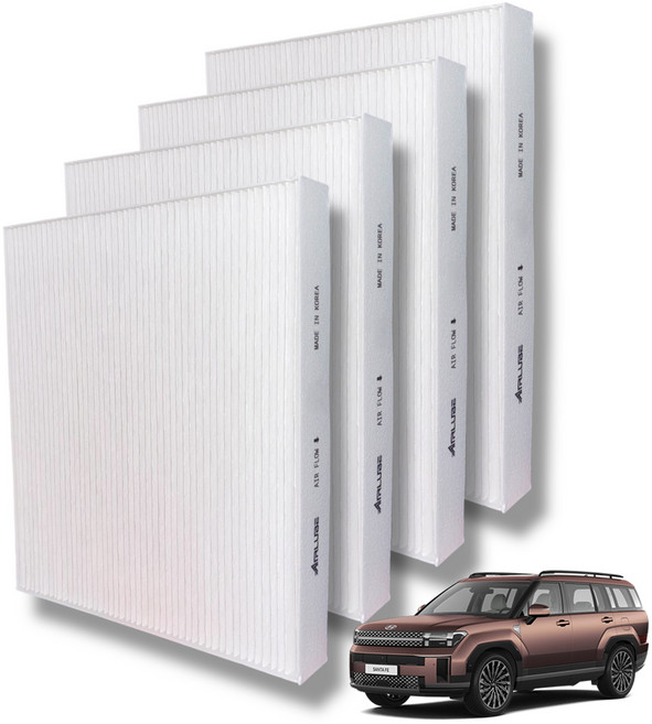 에어루브 E11 PM0.3 초미세먼지 제거율 99.9% 싼타페 에어컨 필터, 4개, 싼타페MX5-H118
