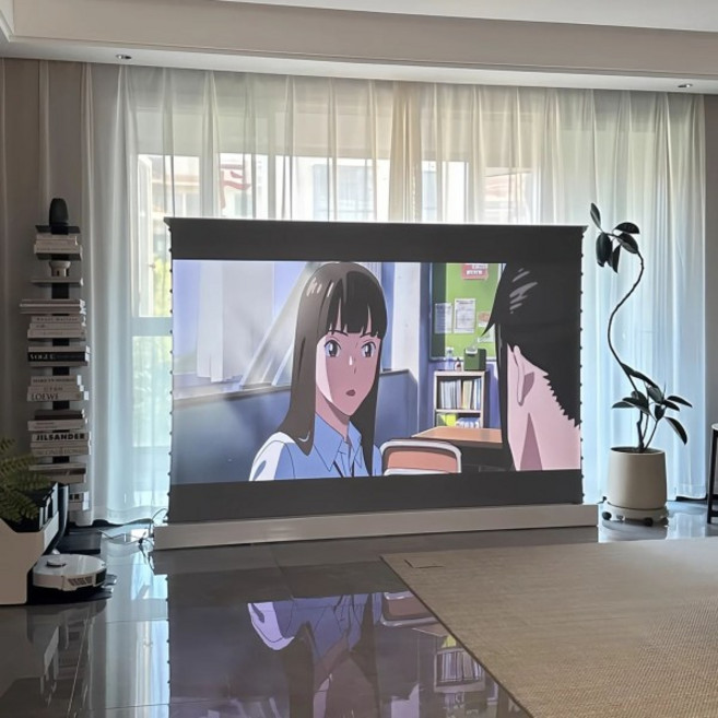 150 인치 전동 바닥 상승 ALR 프로젝터 스크린 4K/8K 장거리 홈 시어터 용 블랙 크리스탈 안티 라이트, [05] 84 인치