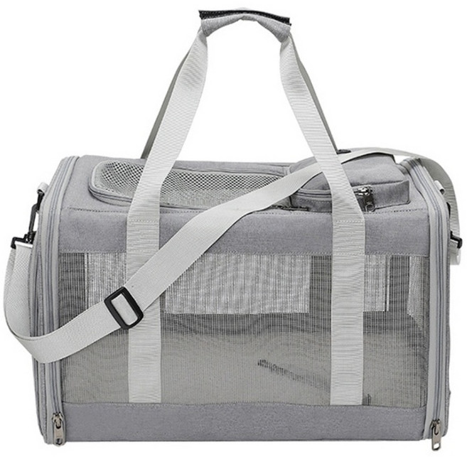 소유라이프 고양이 이동장 강아지 가방 애견 캐리어 산책 백팩 포대기 케이지 기내용 슬링백, 01.그레이, 1개