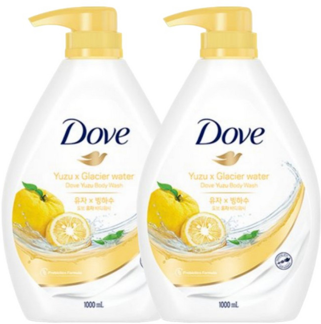 도브 바디워시 유자, 2개, 1L