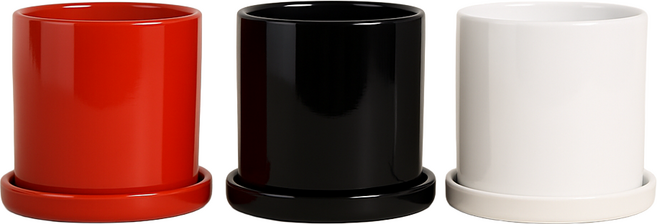 모던레시피 원형 유광 11센치 화분2개셋트, 2개, 블랙