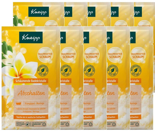 크나이프 프랜지파니 모링가 에센셜 오일 바쓰 솔트 목욕 소금 입욕제, 10개, 80g