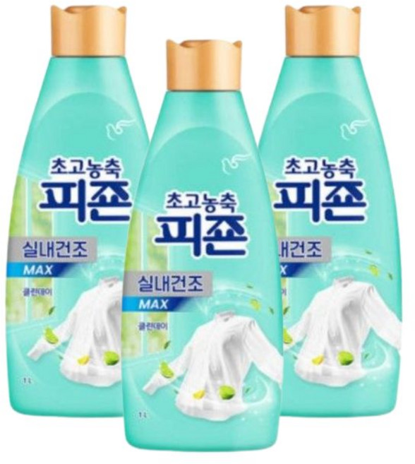 피죤 초고농축 실내건조 클린데이 용기, 3개, 1L