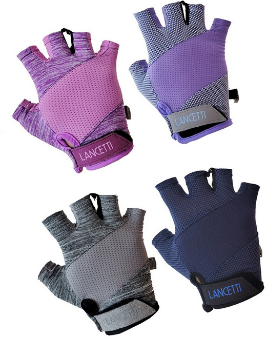 [란체티] 골프 파크골프 테니스 등산 배드민턴 등 멀티 스포츠 여성용 반장갑 심플사선쿨 LC-45719, 퍼플