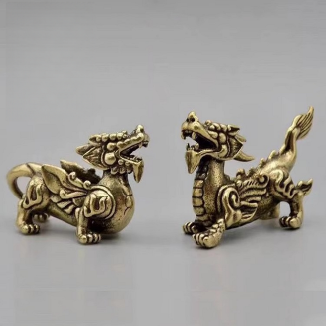 청동 해태상 사무실책상꾸미기 풍수 장식품, 해태상A+B