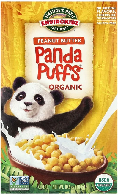 Nature's Path EnviroKidz 유기농 Panda Puffs® 시리얼 땅콩 버터 300g(10.6oz) Path (네이처스 패스), 300g - 쿠팡