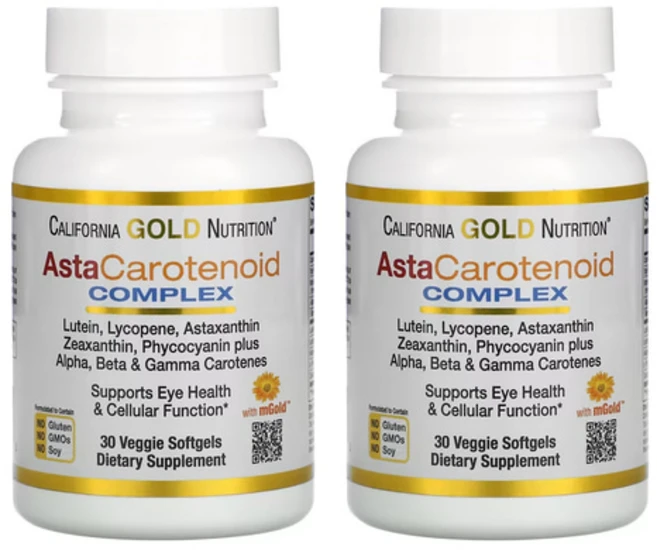 캘리포니아골드뉴트리션 아스타카로티노이드 복합체 루테인 리코펜 아스타잔틴 복합체 식물성 소프트젤 30정, 2개 - 쿠팡