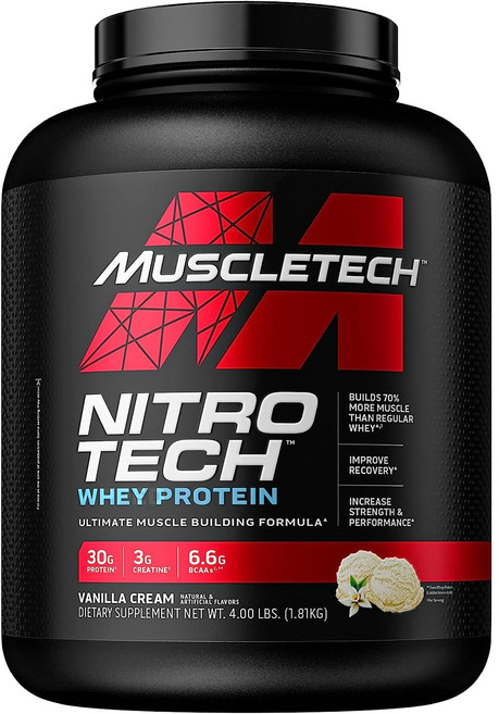 MUSCLETECH Nitro Tech分離乳清蛋白粉, 1.81kg, 1罐