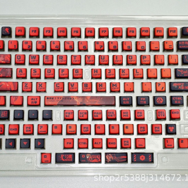 EVA 明日香主題 PBT 透光布丁機械鍵盤鍵帽 119鍵, 明日香二代布丁機械鍵盤鍵帽119鍵（圖案