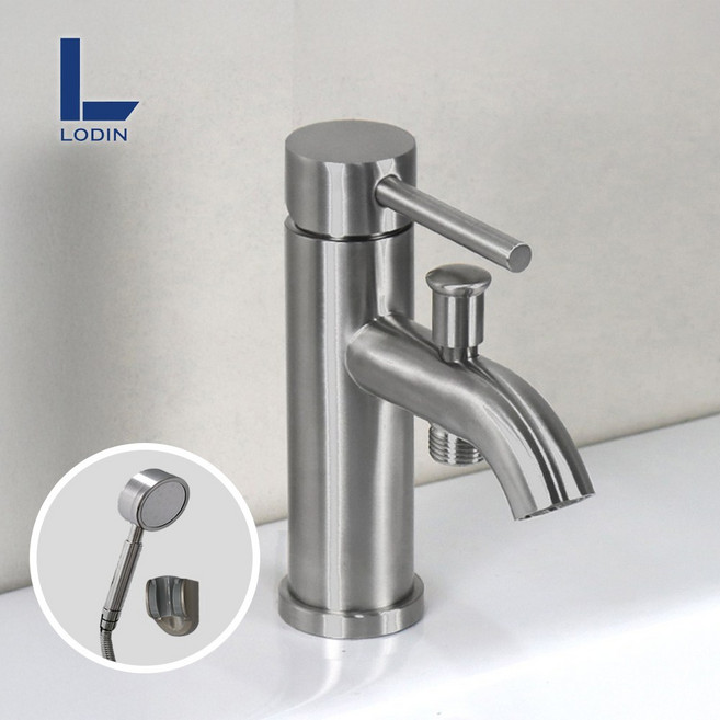 로딘 세면대 세면기 수전 겸용샤워 욕실 세면수전 스텐304 수도꼭지 교체 DIN-131, 1개