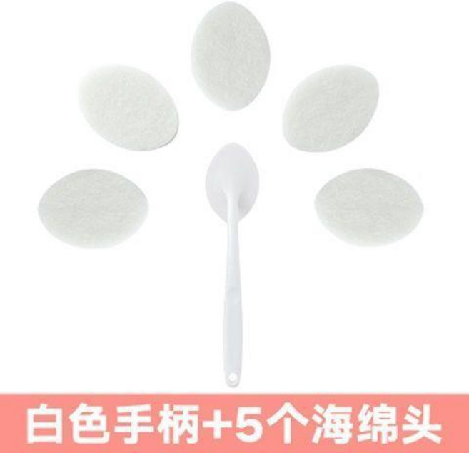 無品牌 長柄海綿刷 地板刷 廚房清潔刷 6件套, 1個, 1個手柄 白色 +5個海綿頭