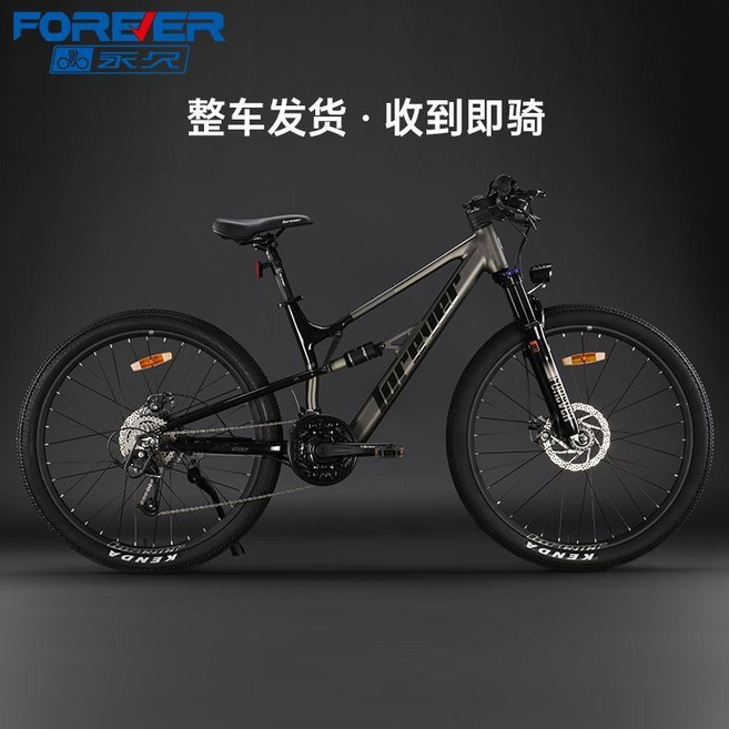 FOREVER 鋰電池電助力自行車 鋁合金車架 軟尾雙減震, F65-閃電灰-26寸油碟,36V5Ah, 1個