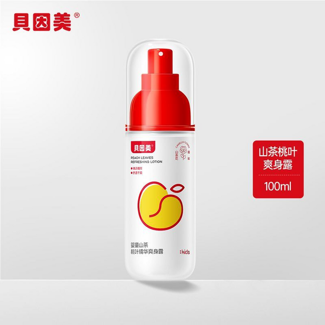 貝因美 嬰童山茶桃葉精華爽身露, 爽身露噴霧1瓶, 1個