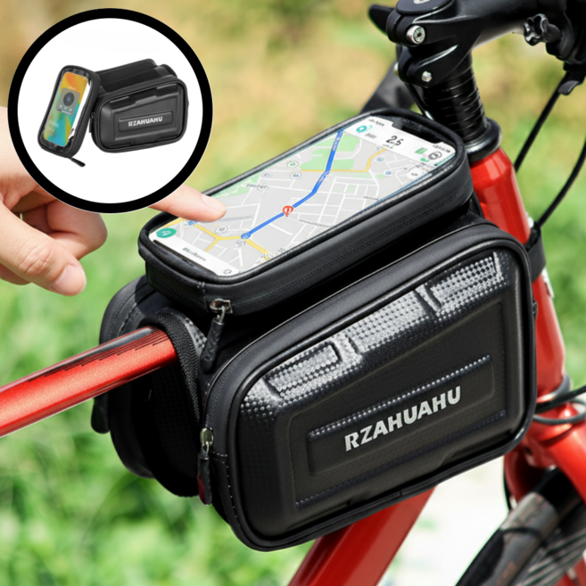 드리피 간편탈착 방수 자전거 휴대폰 가방 거치대 분리형, 블랙